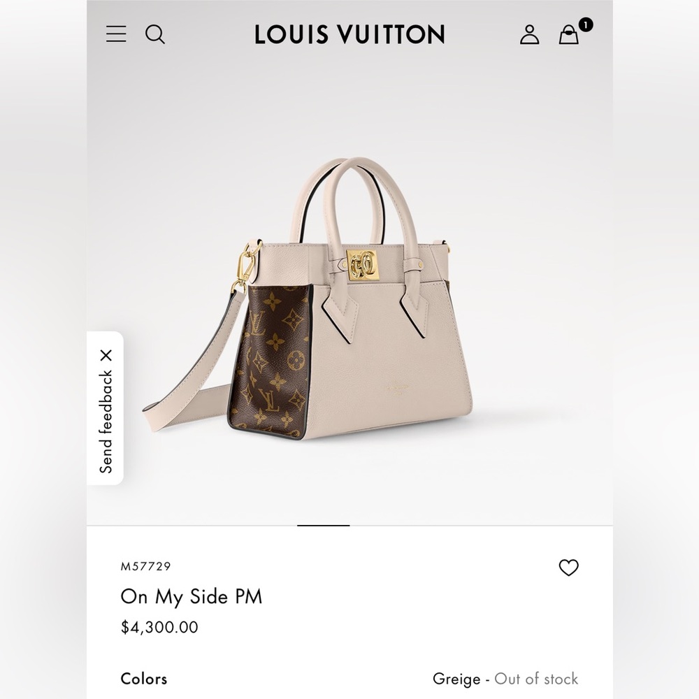 SOLD Louis Vuitton Greige On My Side PM Bag